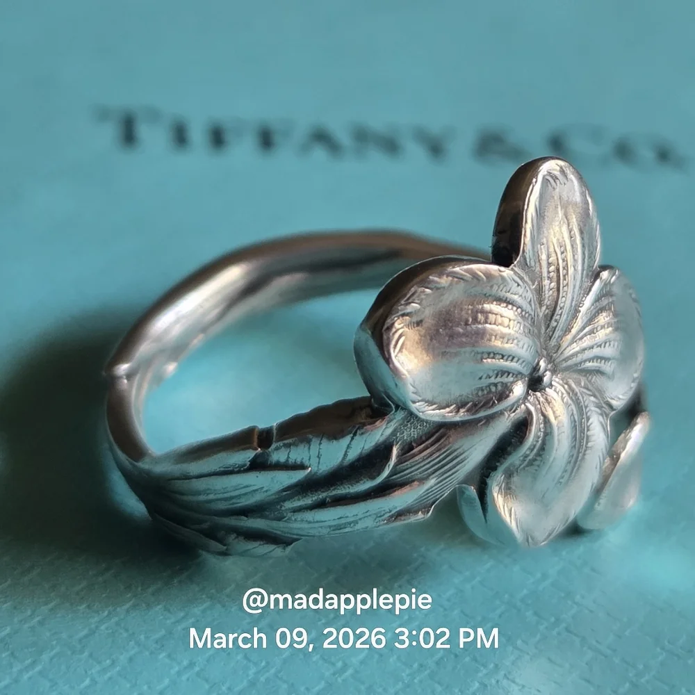 1885 Tiffany & Co. Gentian Spoon Ring Sterling Silver Designer Luxury  #59 - Picture 2 of 15